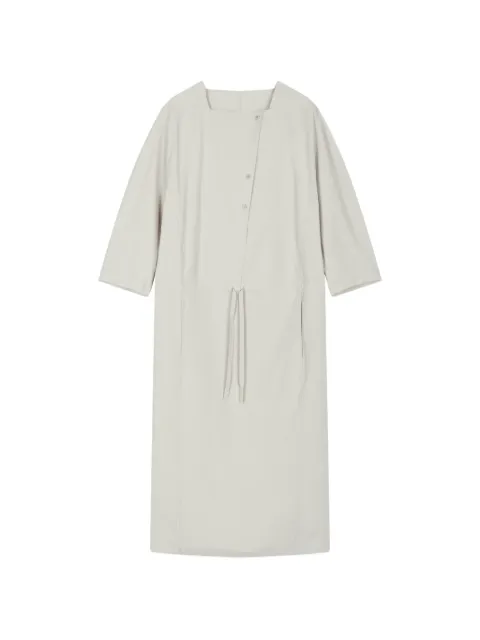 LESS drawstring long-sleeve midi dress Grey 2Q7G15750
