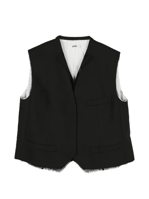 LESS pinstripe-panel tailored vest Black 2Q8510120