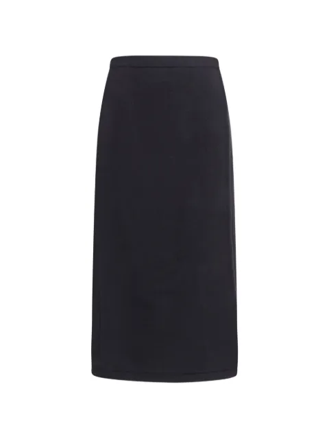 Rier fleece wool wrap midi skirt Black SKT23X02