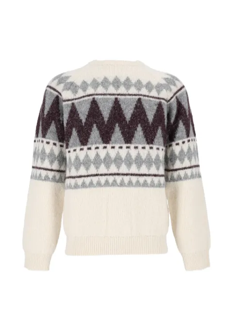 Peserico geometric-pattern raglan-sleeve sweater Neutrals R59578F05G9249