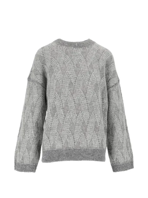 Peserico sequin-embellished open-knit sweater Grey A99249F05G9100