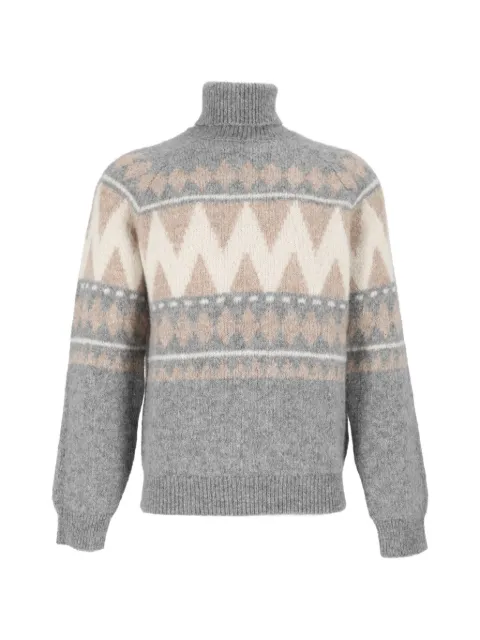 Peserico geometric-pattern roll-neck sweater Grey R59579F05G9249