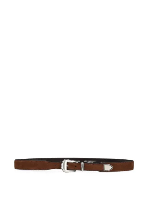 ALBERTO LUTI Western suede belt Brown 80035