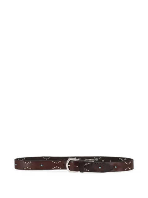 ALBERTO LUTI stud-embellished laser-cut belt Brown 31735