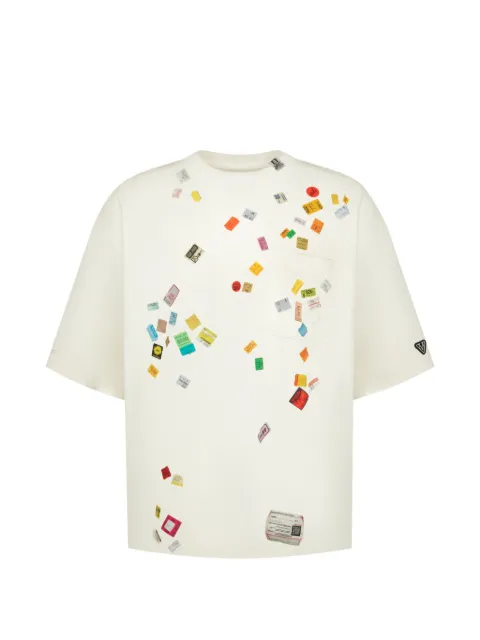 Maison MIHARA YASUHIRO price-tag-sticker-printed t-shirt White A17TS591