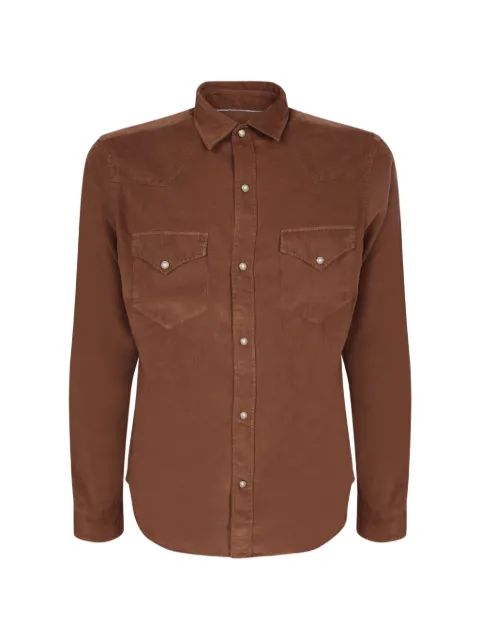 Canali corduroy western shirt Brown CSL7066GM03361501