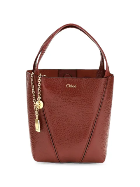 Chloé small Spin leather shoulder bag Brown CH25SS812N84