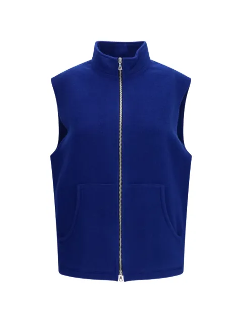 Rier full-zip wool gilet Blue NFL18X02