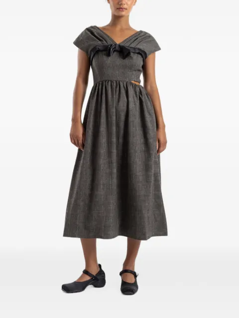 Simone Rocha bow-detail midi dress Grey 74971349