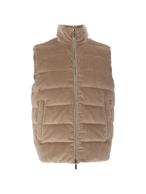 Peserico quilted corduroy gilet Neutrals R53552VA7958