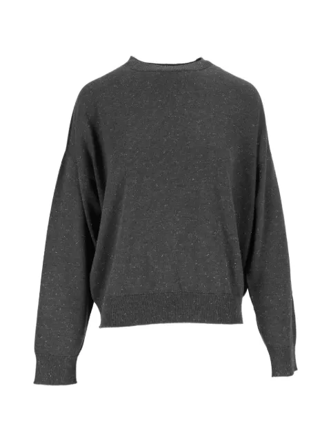 Peserico lurex-detail crew-neck sweater Grey A99269F1809771