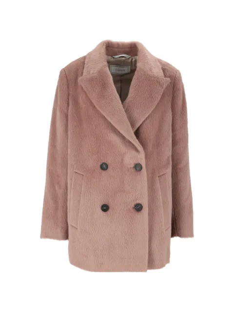 Peserico double-breasted notched-lapels coat Pink S2109908434