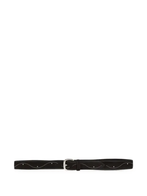 ALBERTO LUTI studded suede belt Black 31635