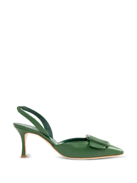 Manolo Blahnik Maysli buckle-detail slingback pumps Green 2190254