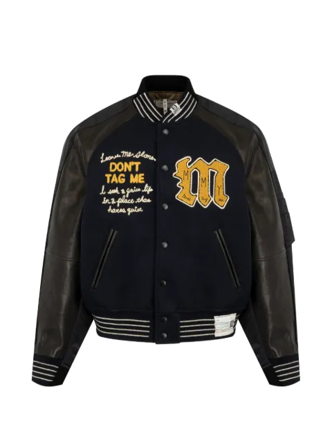 Maison MIHARA YASUHIRO front back combined stadium jacket Black A17BL062