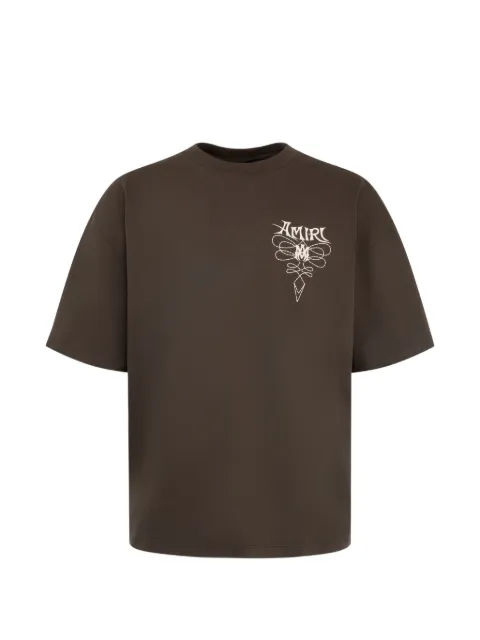 AMIRI logo-print T-shirt Brown AM426JR006
