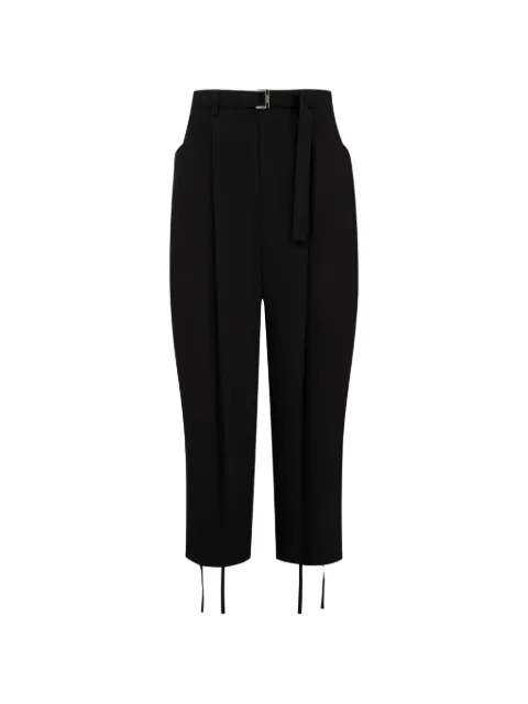 sacai belted pleated tailored trousers Black 2604043M