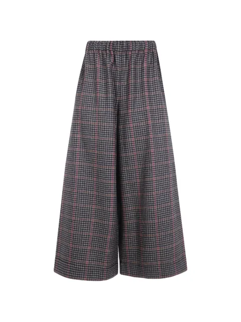 Daniela Gregis check wool palazzo pants Grey P7FBOX