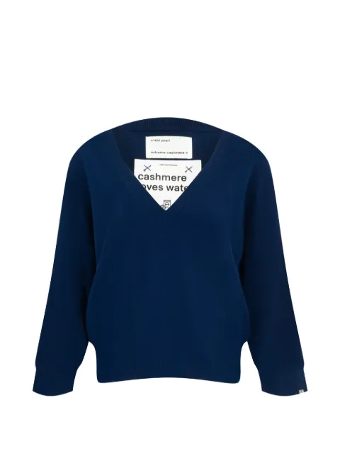 extreme cashmere n°491 Pearl V-neck sweater Blue 49121701TU01