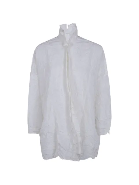 Daniela Gregis crinkled-finish high-neck shirt White CA10GG2WST183