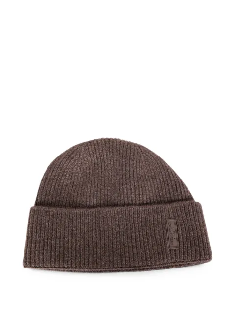 Giorgio Armani ribbed-knit cashmere beanie hat Brown 7473031A505U7001