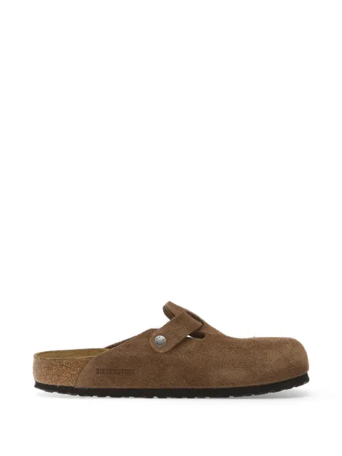 Birkenstock Boston calf suede buckle-fastening mules Brown 1032813