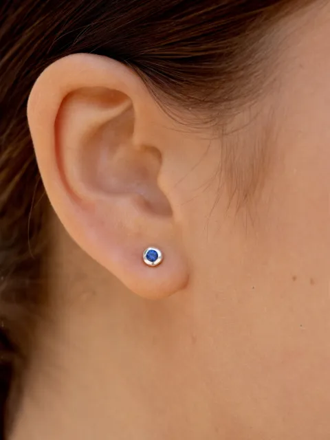 DOWER AND HALL Dewdrop sapphire earrings Silver TWE2BSAPP