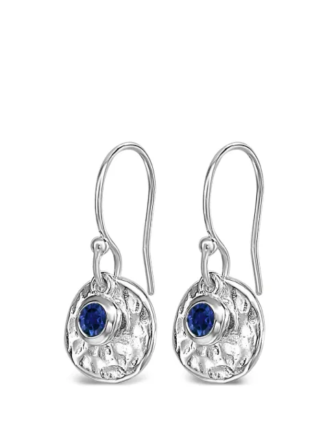 DOWER AND HALL hammered-finish sapphire earrings Silver TWE20