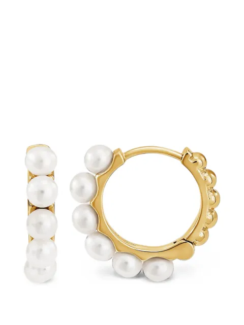 DOWER AND HALL Timeless Pearl huggie earrings Gold DHMTPHH