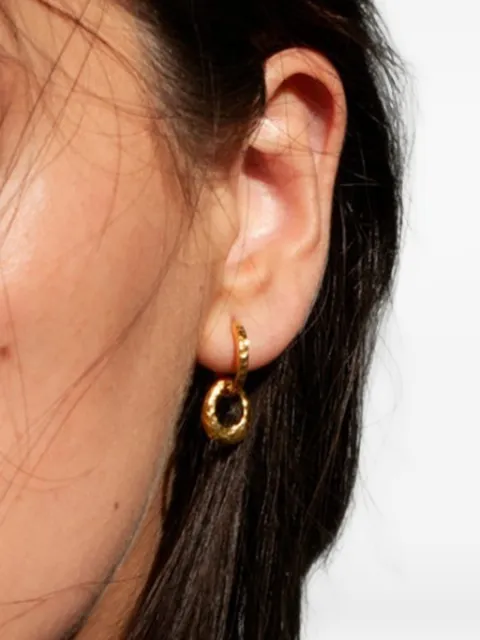DOWER AND HALL entwined oval hammered-effect earrings Gold EWE25