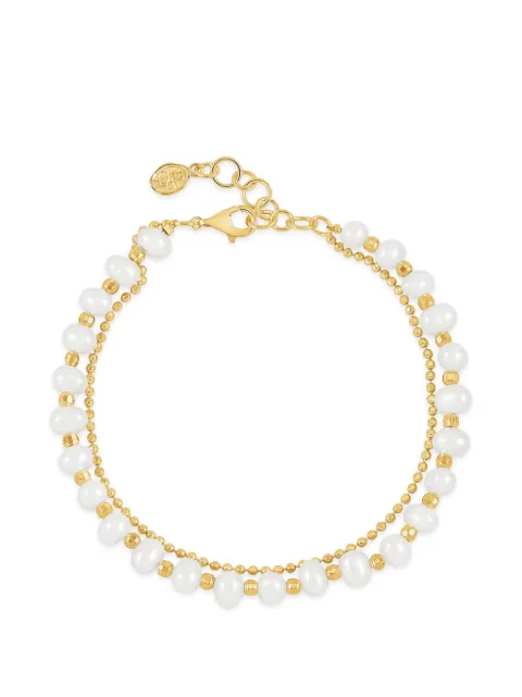 DOWER AND HALL pearl-embellished double-strand bracelet Gold LUB22VWP