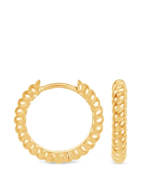DOWER AND HALL Twist Huggie hoop earrings Gold HHE81