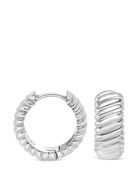 DOWER AND HALL Twist huggie hoop earrings Silver HHE82