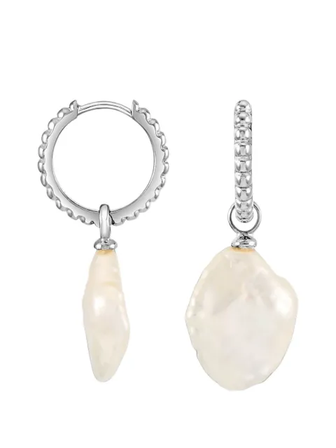 DOWER AND HALL Keshi pearl hoop earrings Silver DHTKPH