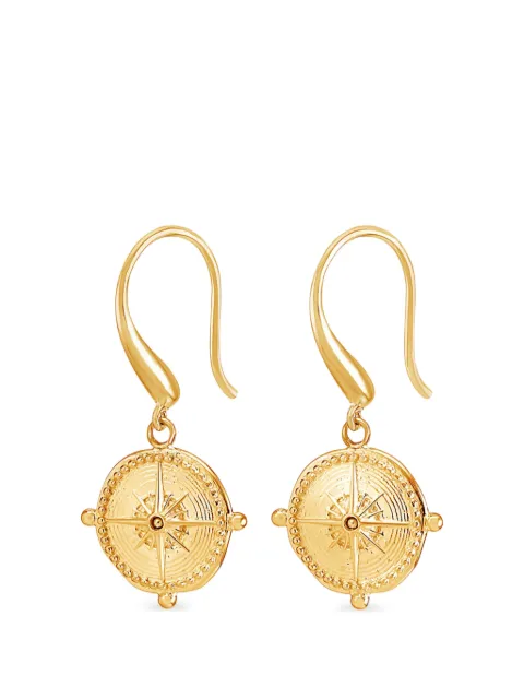 DOWER AND HALL True North drop earrings Gold SCE14
