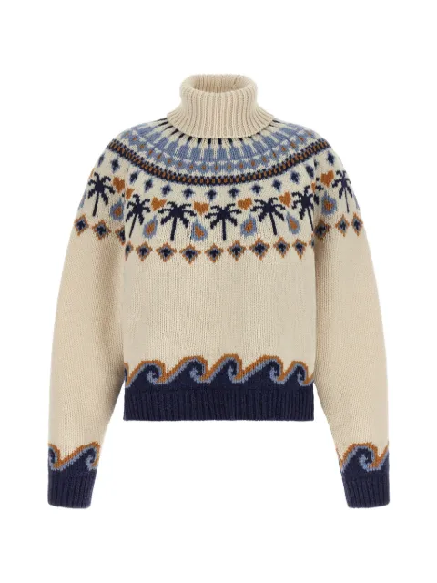 Alanui Sweet Winter jacquard Fair Isle sweater Neutrals LWHF001E26KNI00104460446