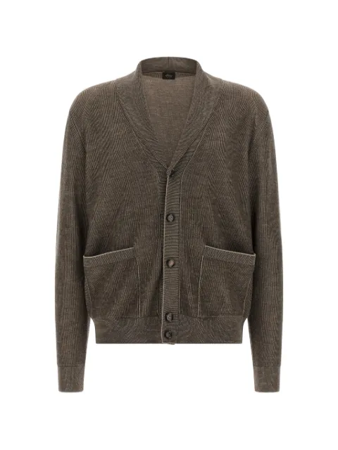Brioni shawl-neck vanisé-weave cardigan Brown UMIQ0LOCK122825