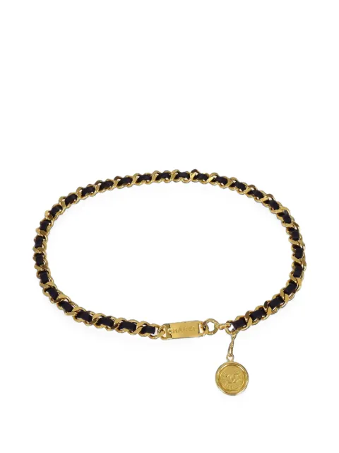 CHANEL Pre-Owned 1994 medallion chain belt Black 179328