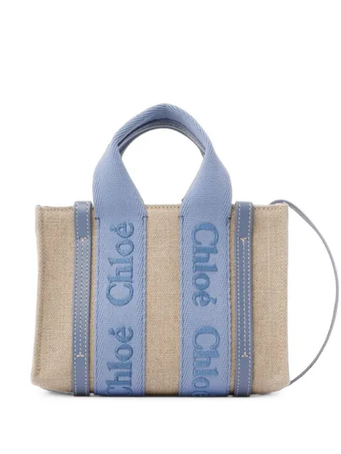 Chloé Woody logo-print tote bag Neutrals CHC24UP237L17