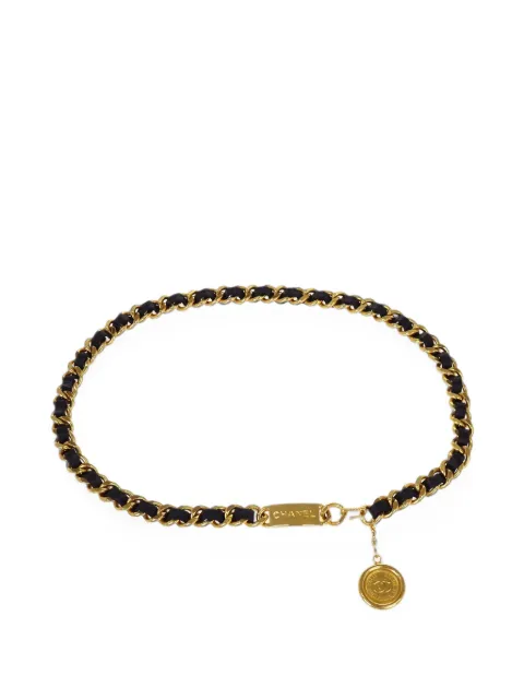 CHANEL Pre-Owned 1990-2000s medallion chain belt Black 197913