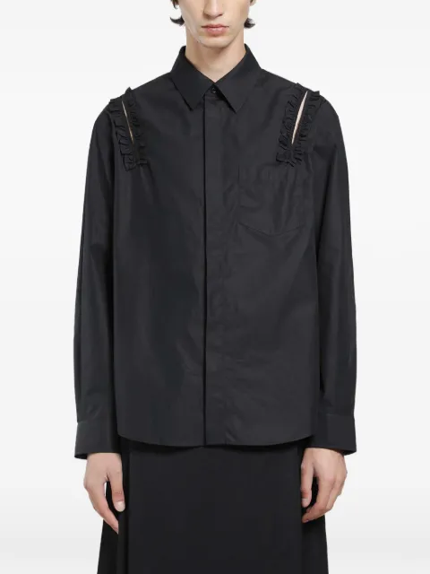 Simone Rocha ruffled slashed shirt Black 54661287