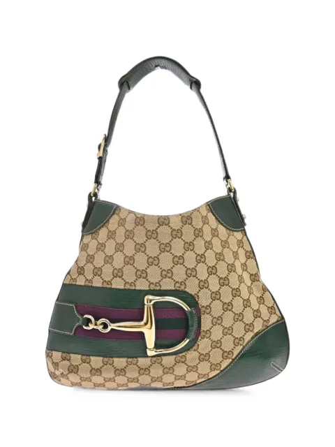 Gucci Pre-Owned 1990-2000s Horsebit GG Canvas shoulder bag Neutrals 168318