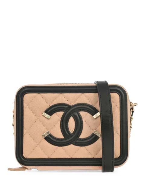 CHANEL Pre-Owned 2019 Filigree Vanity crossbody bag Neutrals 168260