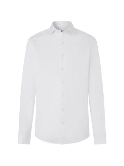 Hackett London herringbone cotton shirt White HM3010921