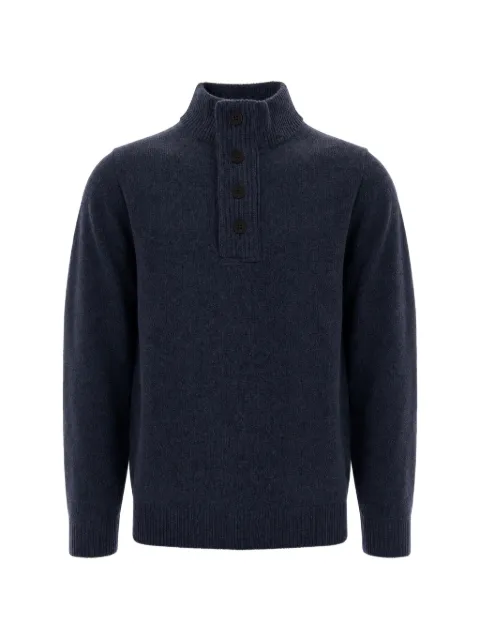 Barbour button-up elbow-patch sweater Blue MKN0585IN72