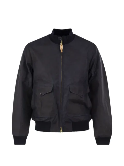 Ceccarelli waxed cotton bomber jacket Black 7072WX