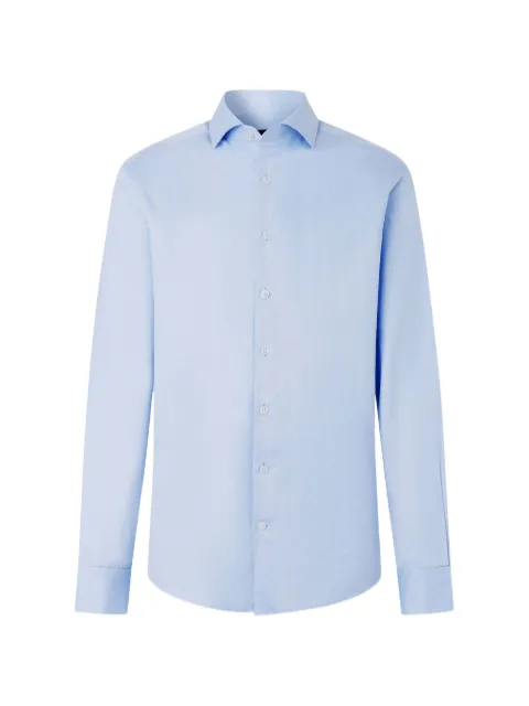 Hackett London herringbone-design Knightsbridge-collar shirt Blue HM3010921