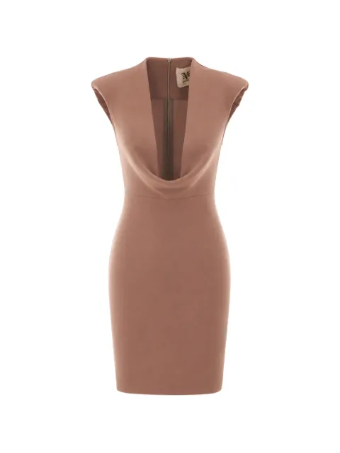 Aniye By Dina jabot-detail mini dress Brown 18130601601