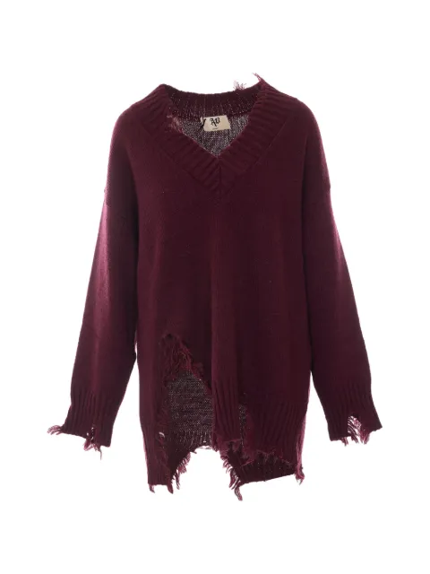 Aniye By distressed V-neck sweater Red 18150802514