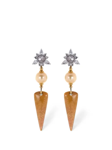 Parulina diamond and pearl detachable earrings Silver E269